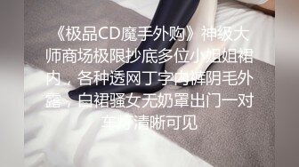 《极品CD魔手外购》神级大师商场极限抄底多位小姐姐裙内，各种透网丁字内裤阴毛外露，白裙骚女无奶罩出门一对车灯清晰可见